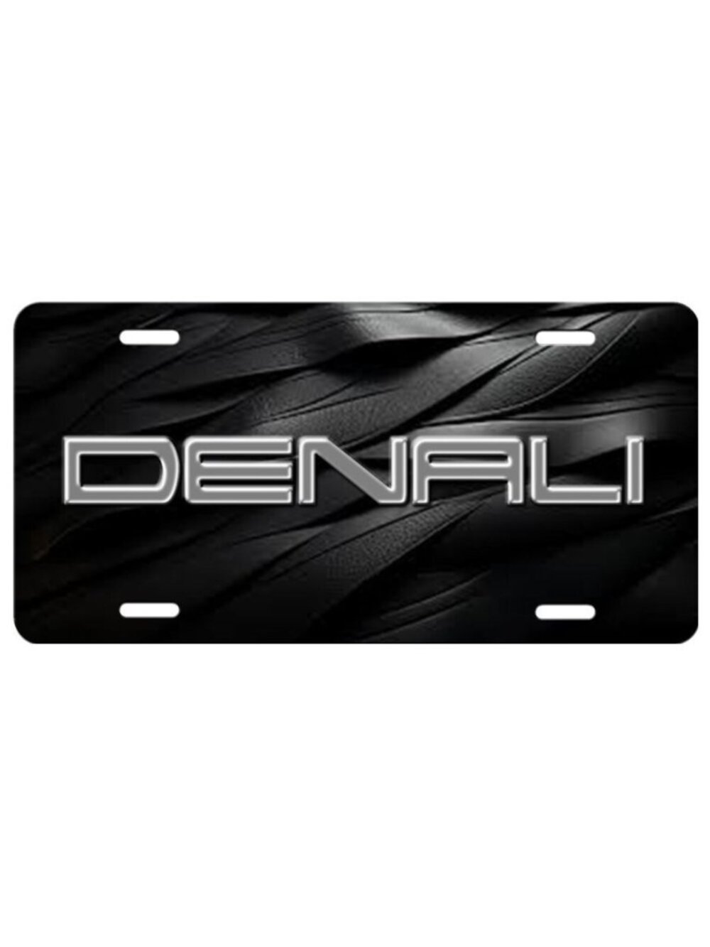 GMC DENALI Inspired art on Silver and Black aluminum license plate Tag NEW